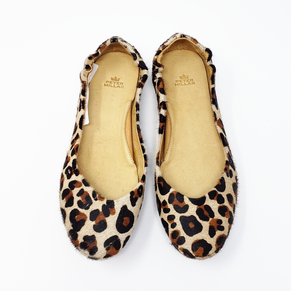 PETER MILLAR leopard calf hair ballet flats